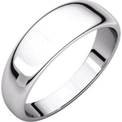 HRT8.5:148767:P 10kt White 6mm Half Round Tapered Band