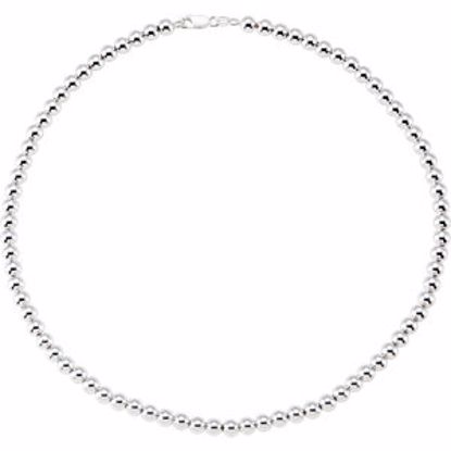 CH291:147835:P Sterling Silver 6mm Hollow Bead 18" Chain
