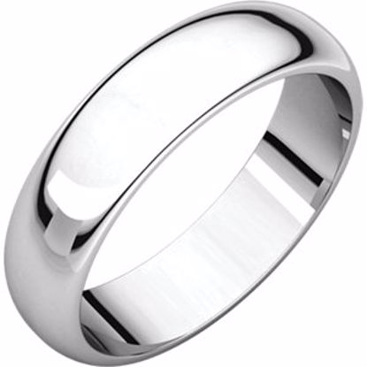 HR9:149231:P 10kt White 5mm Half Round Band