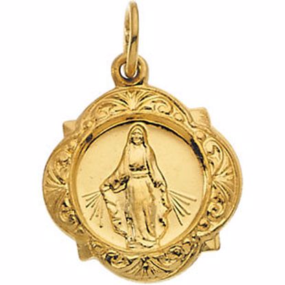 R16984:151185:P 14kt Yellow 12.14x12.09mm Miraculous Medal