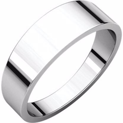 FT9:150260:P 10kt White 6mm Flat Tapered Band