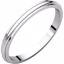 HRE6.5:138433:P 14kt White 2mm Half Round Edge Band