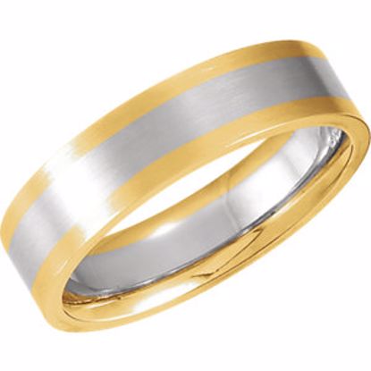 5988:142344:P 14kt White & Yellow 6mm Band Size 6.5