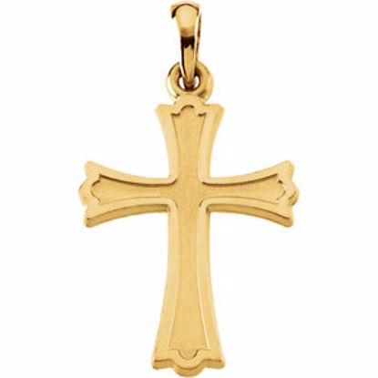 R41008:144497:P 14kt Yellow 22x16mm Cross Pendant