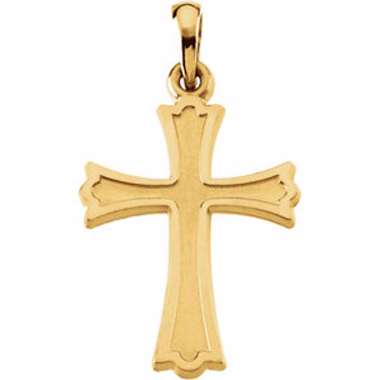 R41008:144497:P 14kt Yellow 22x16mm Cross Pendant