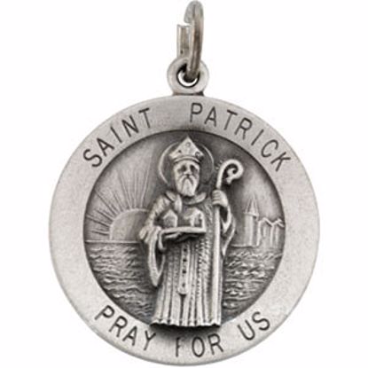 R16325:129630:P Sterling Silver 18mm Round St.Patrick 18" Necklace