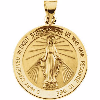 R5019:129584:P 18kt Yellow 21.75mm Miraculous Medal