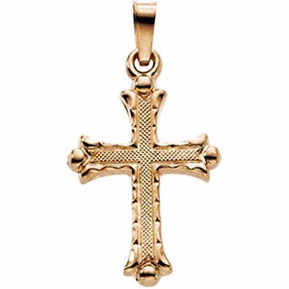 R16001:129379:P 14kt Yellow 20x14.5mm Hollow Cross Pendant