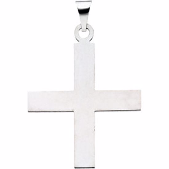 R16090:130428:P 14kt White 27.5x25mm Greek Cross Pendant