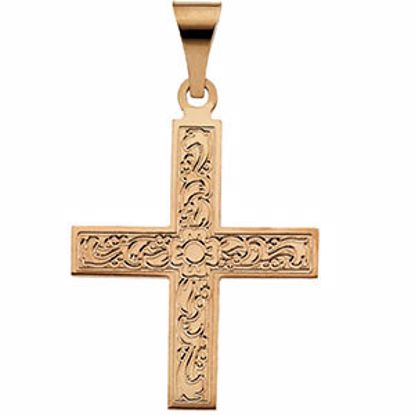 R16091:130448:P 14kt Yellow 20.5x18mm Greek Cross Pendant