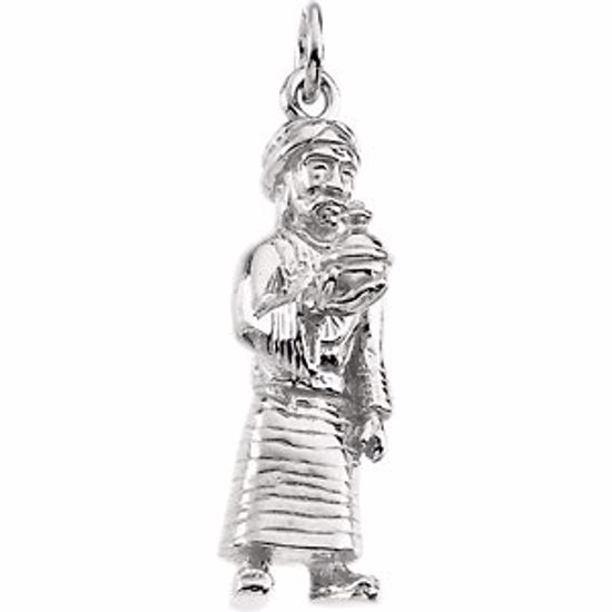 R41308:164426:P Sterling Silver 19x7mm Nativity Balthazar Pendant