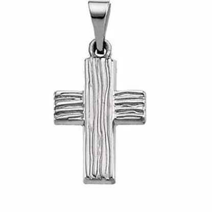 R41030:165625:P 14kt White 13x10mm The Rugged Cross® Pendant without Packaging