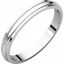 HRE5:166564:P 14kt White 2.5mm Half Round Edge Band