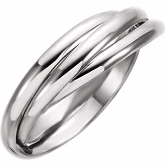 5620:215581:P Platinum 2.5mm 3-Band Rolling Ring Size 7