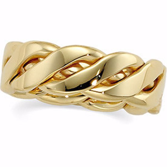 50051:217075:P 18kt Yellow 6.5mm Hand Woven Band Size 7 
