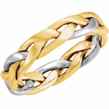 50129:216788:P 14kt Yellow & White 4.5mm Hand Woven Band Size 11.5