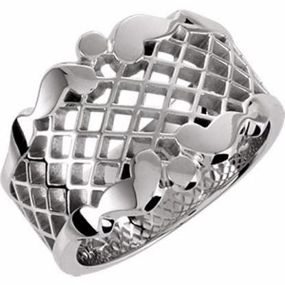 5143:224271:P Platinum 14.5mm Latticework Band