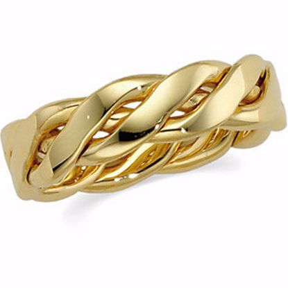 50051:217083:P 18kt Yellow 6.5mm Hand Woven Band Size 11 