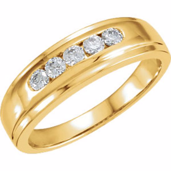 60137:207315:P 14kt Yellow 1/6 CTW Ladies Diamond Band