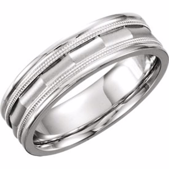 50187:234858:P 14kt White 6mm Design Band Size 11