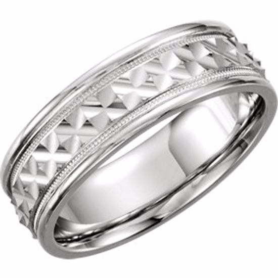 50185:234801:P 14kt White 7mm Design Band Size 12
