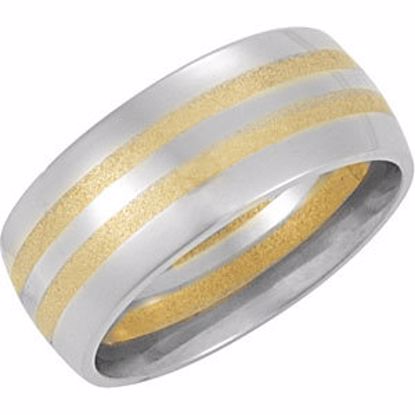 50177:235176:P 14kt White & Yellow 8mm Band Size 7