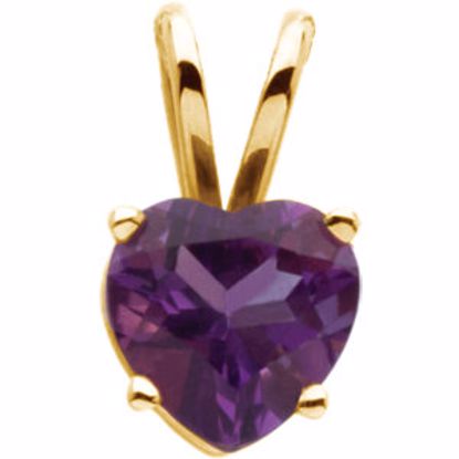 61149:209650:P 14kt Yellow 6mm Amethyst Heart Pendant