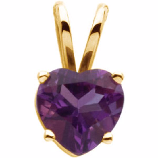 61149:209650:P 14kt Yellow 6mm Amethyst Heart Pendant