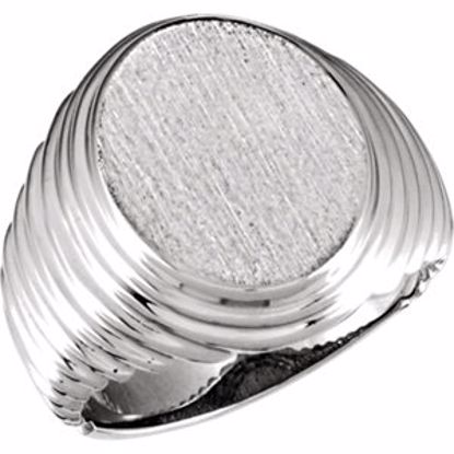 9122:228705:P Platinum 16x14mm Oval Signet Ring