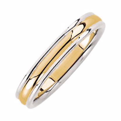 50139:221926:P 14kt Yellow & White 4mm Comfort-Fit Design Band Size 10