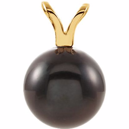 61620:251722:P 14kt Yellow 8mm Black Akoya Pearl Pendant