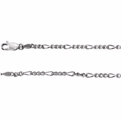 CH434:240063:P Sterling Silver 2.5mm Figaro 16" Chain
