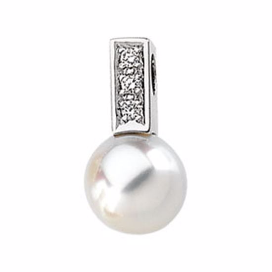 21680:241012:P Akoya Cultured Pearl & Diamond Pendant