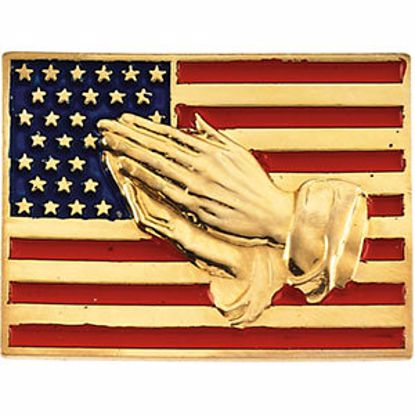 R16767:252869:P American Flag with Praying Hands Lapel Pin