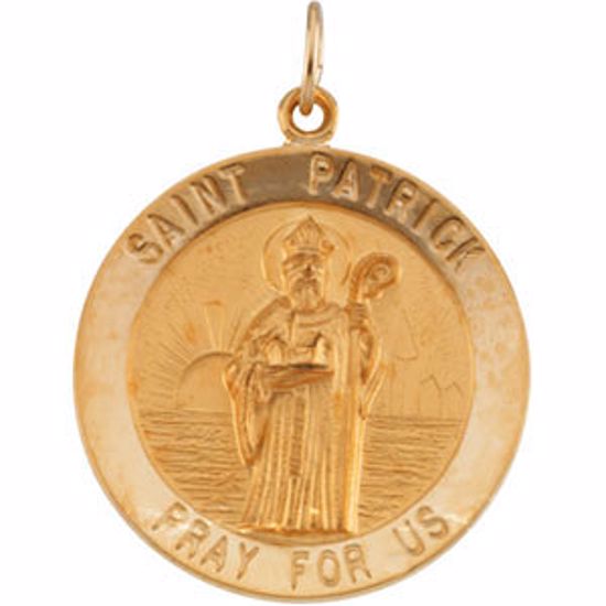 R16325:254886:P 14kt Yellow 25mm Round St.Patrick Medal