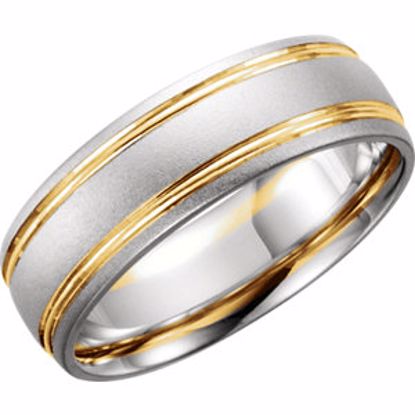50240:254543:P 14kt White & Yellow 7mm Band Size 5