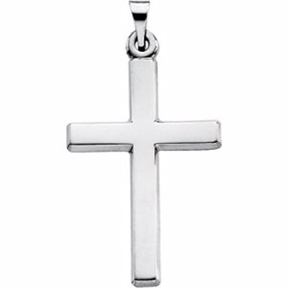 R41136:243013:P 14kt White 24.5x16.5mm Cross Pendant 