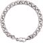 CH113:244240:P 14kt White 7mm Solid Charm 7" Bracelet