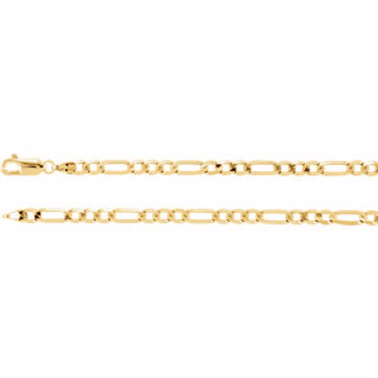 CH493:244867:P 14kt Yellow 4mm Figaro 8" Chain
