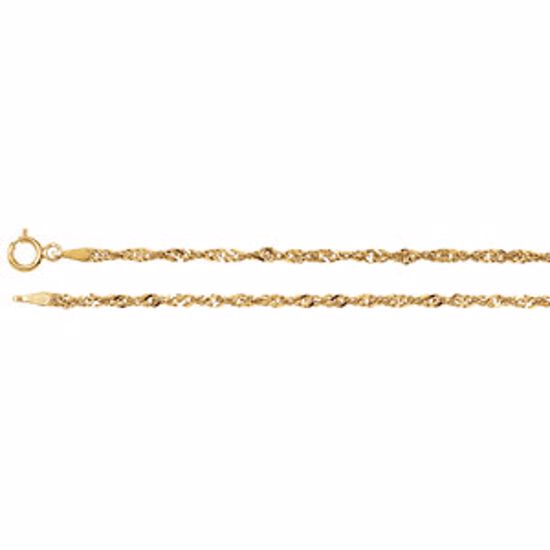 CH501:244849:P 14kt Yellow 2mm Singapore 7" Chain
