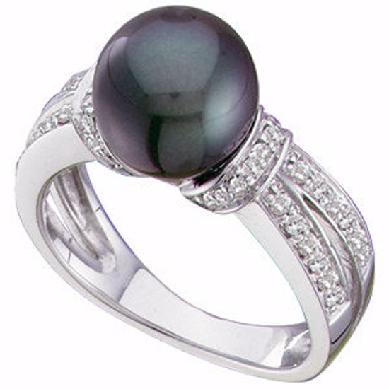 62794:276569:P Freshwater Cultured Pearl & Diamond Ring