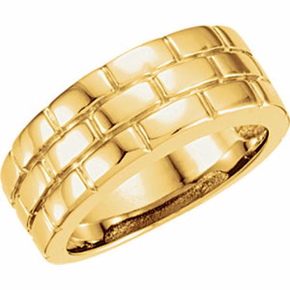 50285:269413:P Brick Design 8mm Tapered Band