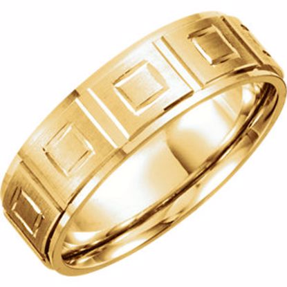 50478:287619:P 14kt Yellow 7mm Design Band Size 12