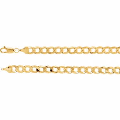 CH647:288126:P 14kt Yellow 6.25mm Curb 24" Chain
