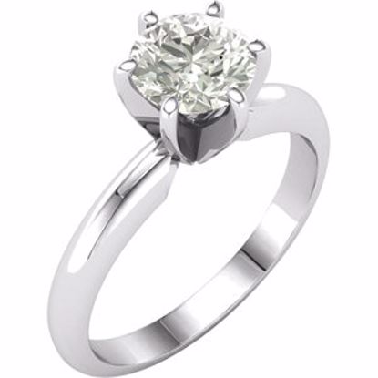 63183:288564:P 14kt White 6.5mm Round 6-Prong Engagement Ring