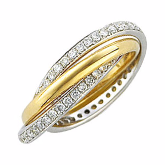 62302:277556:P 14kt White & Yellow 1 1/4 CTW Diamond Rolling Rings Size 6