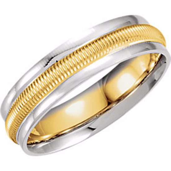 5732:276969:P 18kt Yellow & Platinum 6mm Comfort-Fit Design Band Size 9