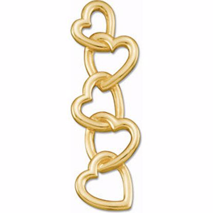 83003:304061:P 10kt Yellow Linked Hearts Pendant