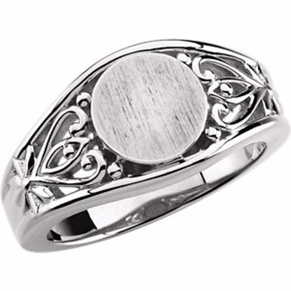 50493:294605:P 14kt White Signet Ring