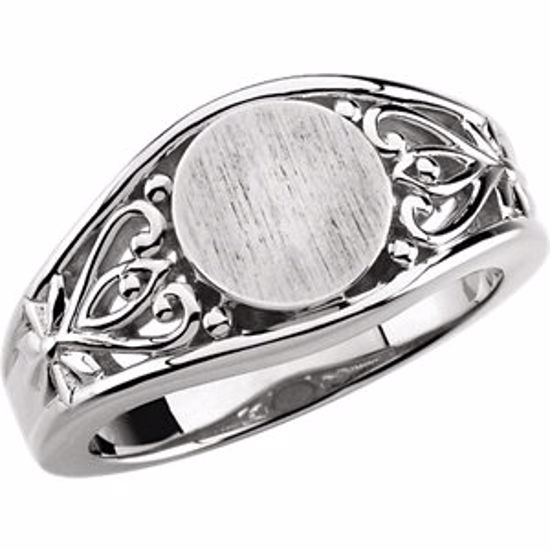 50493:294605:P 14kt White Signet Ring